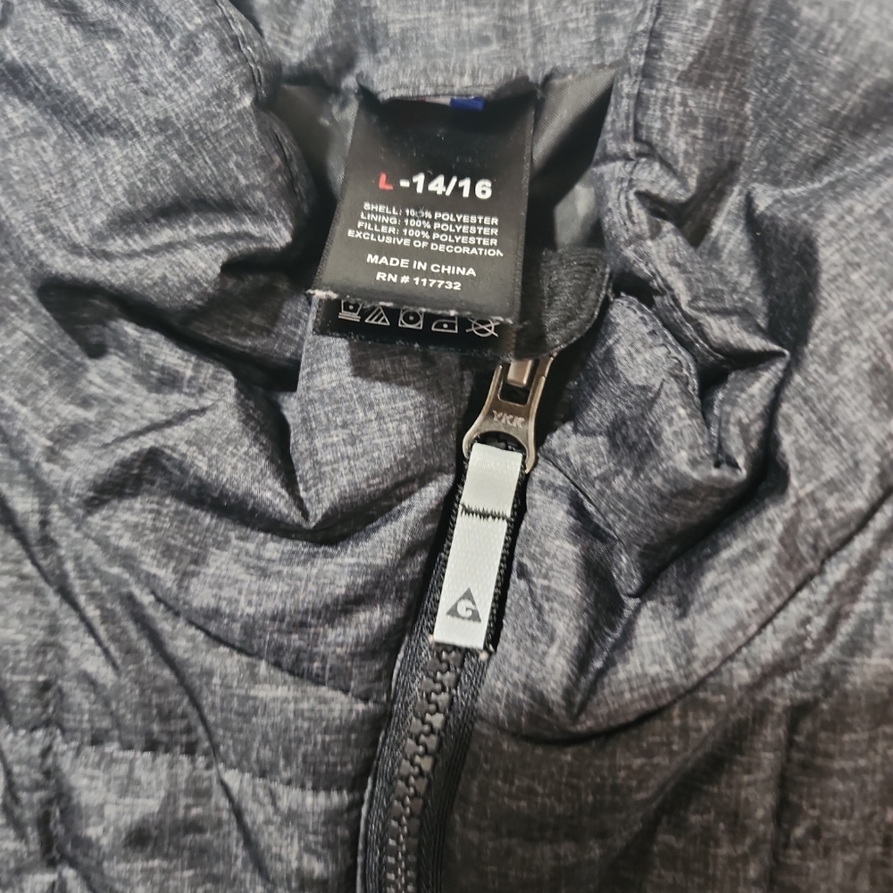 Gerry gray zip of quilted child 14-16 jacket coat long sleeve - Picture 3 of 12
